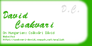 david csakvari business card